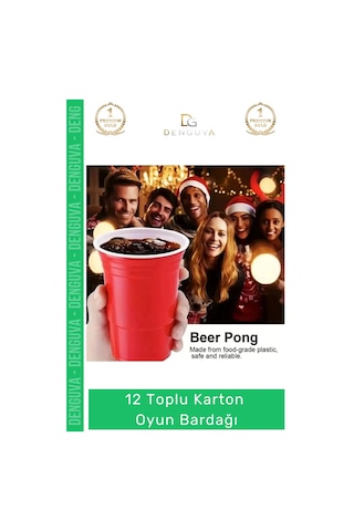 Oyunbardağı Renkli Büyük Boy Bira Kupası Karton Set Eğlenceli Aktivite Parti 12 Toplu Oyun Bardağı Çok Renkli