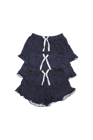 Nicoletta Lacivert Kadın Kısa Şort Üçlü Paket Likralı Fırfırlı Çok Renkli