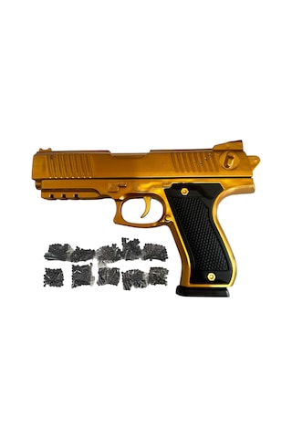 Boncuk Atan Tabanca Gold + 10 Paket Boncuk Gold