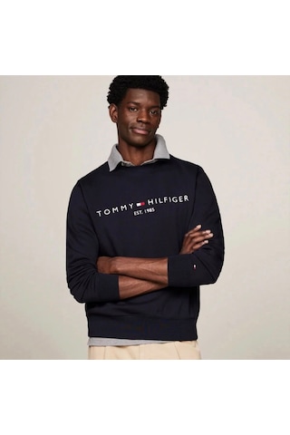 Tommy Hilfiger Sıfır Yaka Sweatshirt Lacivert