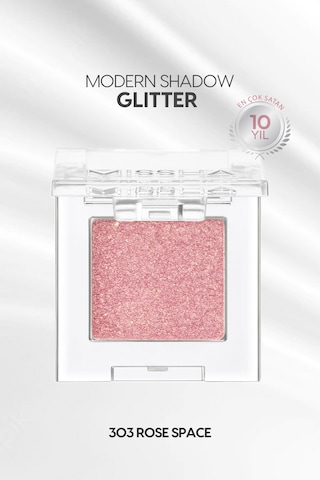Kalıcı, Topaklanma Yapmayan, Simli Tekli Far Modern Shadow Glitter 303 Rose Space 303