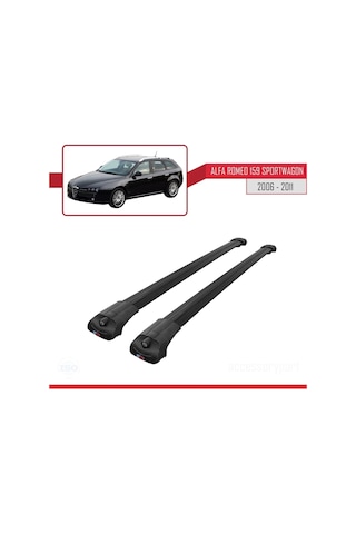 Alfa Romeo 159 Sportwagon 2006-2011 Arası İle Uyumlu Ace-1 Ara Atkı Tavan Barı Siyah