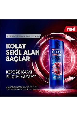 Clear Men Kepeğe Karşı Etkili Şampuan Hızlı Stil 2si 1 Arada 3 x 350 ML