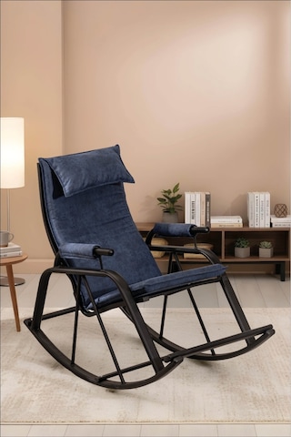 Sallanan Sandalye, Metal Ayaklı Tv Koltuğu, Sallanır Dinlenme Koltuğu, Demonte Sallanan Berjer Lacivert