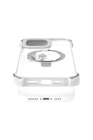 Apple Uyumlu iPhone 16 Pro Max Kılıf Magsafe Şarj Özellikli Raptic Dual Serisi Şeffaf Standlı Kapak Şeffaf