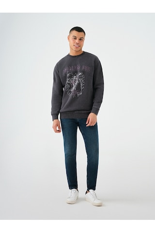 Loose Fit Erkek Sweatshirt Antrasit
