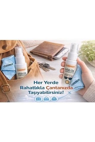 Gözlük Ve Ekran Temizleme Seti 50 Ml Nazik Solüsyon & Yumuşak 15 X 18 Cm Kaşmir Mikrofiber Bez İle Işıltılı Temizlik