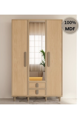 Karanfil 3 Kapak Mdf Ayaklı Tasarım Gardırop Rota