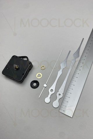 Saat Mekanizması, Akar Sessiz Duvar Saati Mekanizması, 14 Mm Şaft Askılı Gümüş