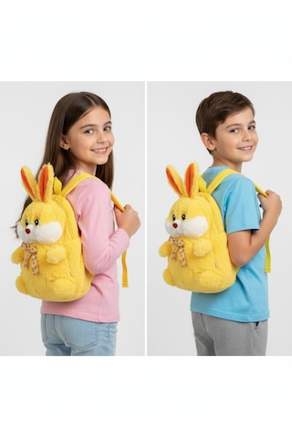 Sarı Çantalı Peluş Ayıcık 5 Renk Varyantlı Sarı
