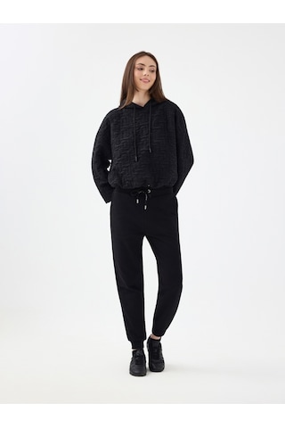 Crop Kadın Sweatshirt Siyah