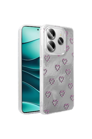 Xiaomi Redmi Note 14 5g Kılıf Kamera Korumalı Figürlü Zore Ponti Silikon Kapak Beyaz