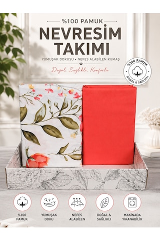 Çift Kişilik Çiçek Desenli Renkli Nevresim Takımı Pembe