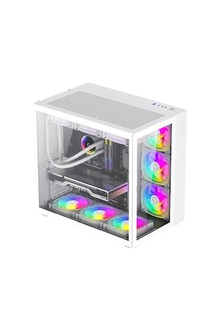 Snt Warzone Iı 750 Watt 80+ Bronze Güç Kaynağı 7x Argb Fan Uzaktan Kumandalı Argb Controller Gaming Kasa Beyaz