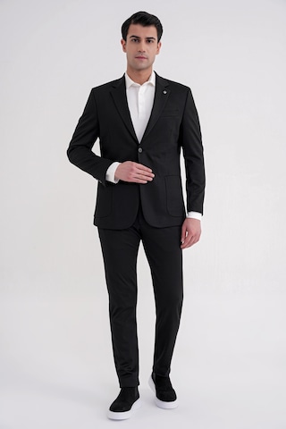 Efor Comfort Fit Mono Yaka Torba Cep Esnek Yünlü Siyah Spor Takım Elbise Tk 931 Siyah