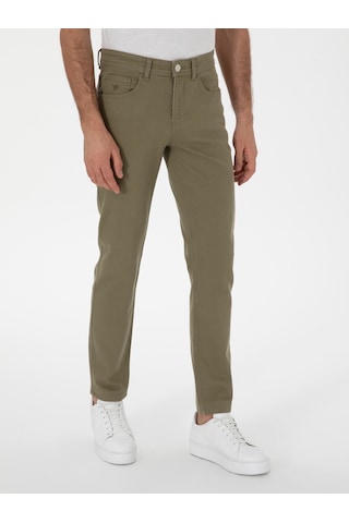 Cacharel Yeşil Slim Fit Pamuk Karışımlı Jean Pantolon Yesıl