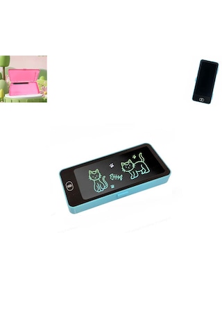 Silme Emniyet Kilitli Lcd Ekran Silinebilir Dijital Yazı Tahtası Kalemlik Ebat 20cm X 9cm X 2,2cm Mavi