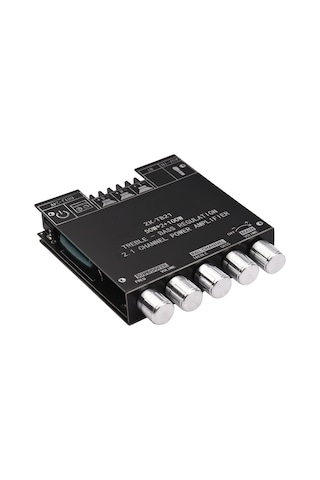 Ruicoo 2.1 Kanal Bt 5.0 Dijital Güç Amfi Modülü Dıy Seti - 50wx2 + 100w, Tekerlekli Tonalite Ayarı, Aux Girişi, 12-24v Dc Besleme