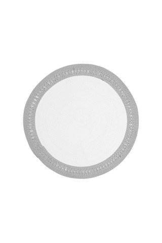 Cool Halı Luke 874 Beyaz Yuvarlak Halı Bohem Örgü Hasır Kilim Dekoratif Mutfak Balkon Banyo Halısı