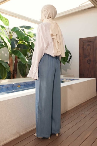 Neways 1105-denim Battal Lastikli Pantolon Mavi Çok Renkli