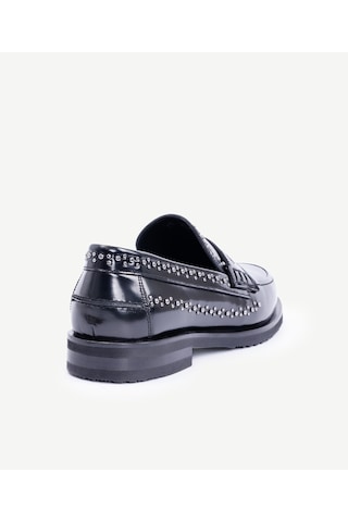 Yargıcı Zımba Detaylı Deri Loafer 25kkay4032x 001 Siyah