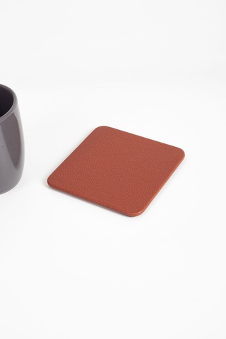 Turgut Office Deri Bardak Altlığı Taba 1 Adet Taba