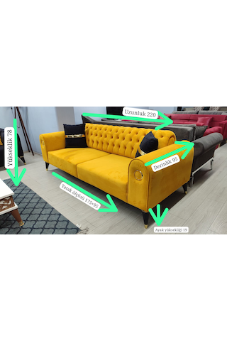 İdeal Üçlü Koltuk Sarı