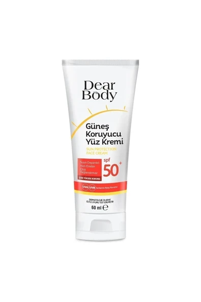 Dear Body Hassas Ciltler İçin Nemlendirici Formül Güneş Koruyucu Yüz Kremi Spf 50+ 60 Ml