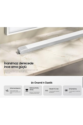 Samsung Uyumlu Bluetooth Hdmı Optik Çoklu Bağlantı 10 Hoparlör Dolby Digital Plus, Atmos Çevresel Ses Genişletmedts Virtual:x 3.1.2 Kanal Slim Soundbar