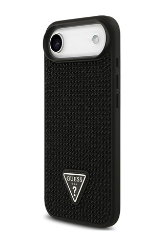 Apple Uyumlu iPhone 17 Air Kılıf Guess Lisanslı Taşlı Arka Yüzey Üçgen Logolu Kapak Siyah