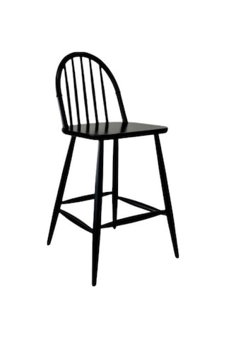 Rustica Ahşap Bar Sandalyesi Siyah