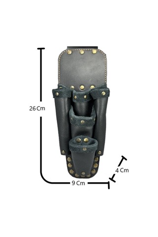 Deri Ca101 Elektrikçi Teknisyen Bel Çantası Siyah