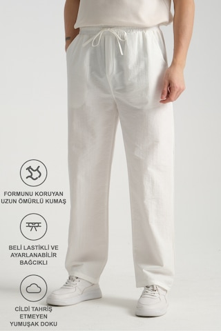 Redline Era Baggy Fit Yazlık Rahat İnce Pantolon Beyaz