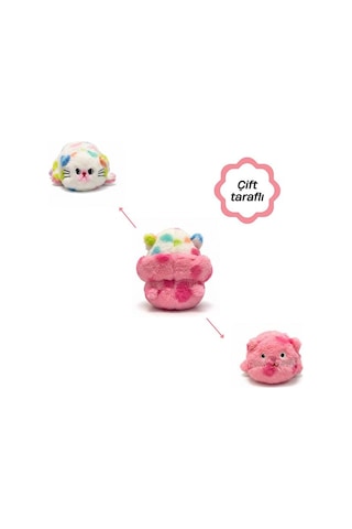 Kızılkaya Çift Taraflı Kedi Peluş Oyuncak 23 Cm 2505152 Çok Renkli