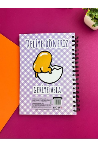 Deliye Döneriz Geriye Asla Tasarımlı Konuşan Ajanda Mor