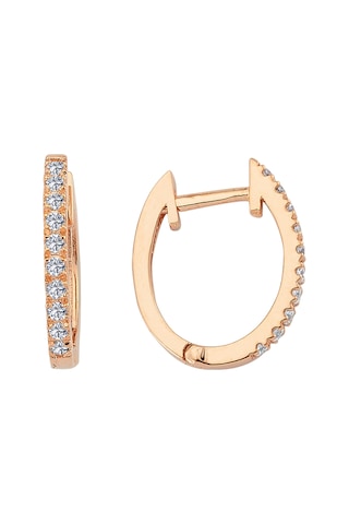 Lova Pırlantalı Oval Halka Küpe -  3010022