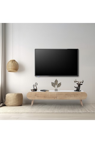 Flora Dia Dekoratiif Tv Ünitesi Beyaz Meşe