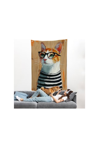 Cool Kedi Duvar Örtüsü-7644