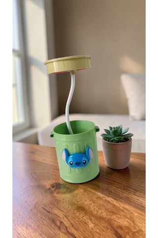 Stitch Hem Gece Lambası Hem Kalemlik Hediyelik Ürün Boyut:20 Cm Çok Renkli
