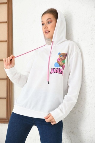 Altamira Unisex Barrow Baskılı Oversize Kapşonlu Sweatshirt 001