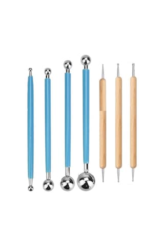 Top Uçlu Seramik Ve Kil Modelleme Seti 7 Li 1 Paket Polimer Kil Şekillendirme Çömlek Oyma Çiçek Marzipan Mandala T