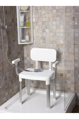 Primanova Capadocia Sırt ve Kol Destekli Banyo Taburesi Kv19 Beyaz