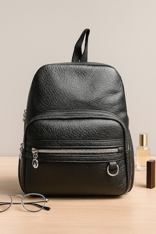 Newish Polo D Model Sırt Çantası-yıkama Suni Deri Siyah