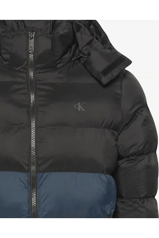 Calvin Klein Jeans Uzun Kollu Naylon Renk Bloklu Şişme Erkek Ceket Lv04rd527g-ub1 Siyah