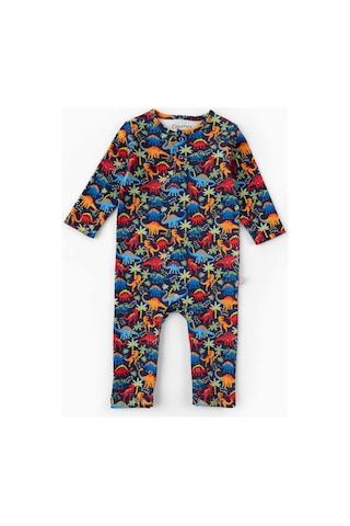 Boumini Bebek Uzun Kollu Çıtçıtlı Tulum Dinazor Desenli-renkli Çok Renkli