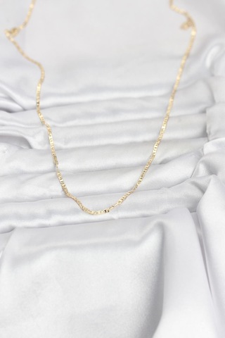 Cm 14k Gold Renk Yassı Zincir Model 60 Cm Kadın Kolye - Lisinya Altın