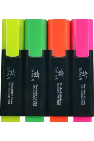 Sentor Fosforlu Kalem 4 Lü Highlighter 900 Çok Renkli