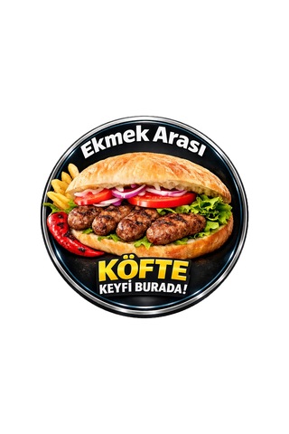 Mayeka Ekmek Arası Köfte Temalı Büfeler Cafeler Köfteciler İçin Ahşap Duvar Kapı Dekoratif Süs Tablo