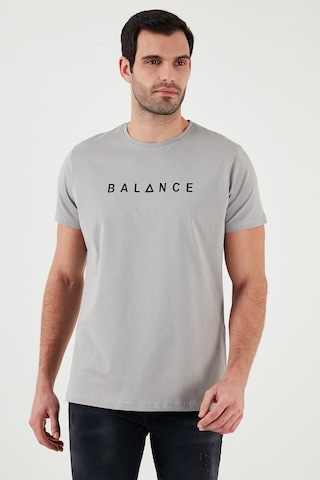 Buratti Pamuklu Slim Fit Bisiklet Yaka Erkek T Shirt 541Balance Açık Gri