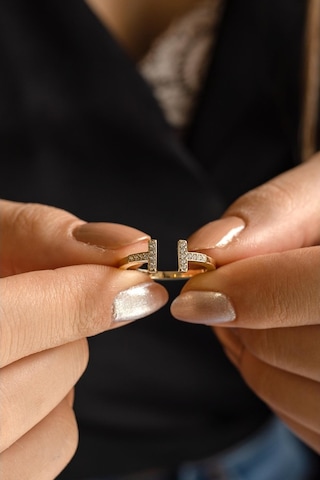 Yeni Taşlı Sarı Tiffany Altın Yüzük